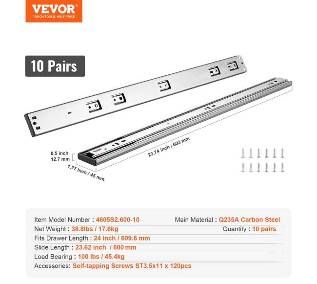 10 porų stalčių bėgelių su slopikliais6