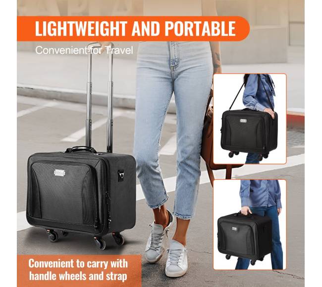 Dėklas makiažui su ratukais, 3 aukštų, juodas3