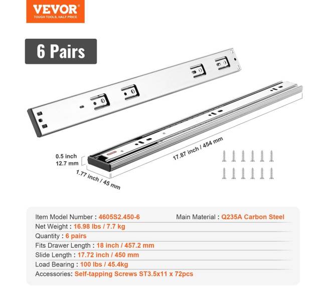 6 poros 457mm stalčių bėgiai šoniniai6