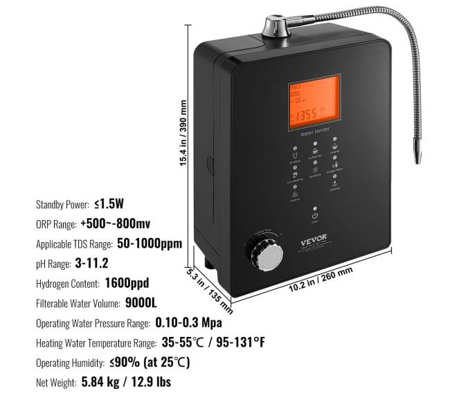 Vandens jonizatorius su UV ir šildymu6