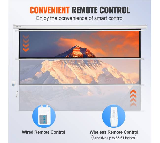 Elektrinis projektoriaus ekranas 100 colių UHD3