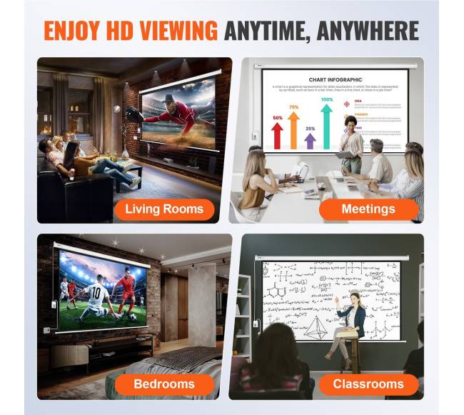 Elektrinis projektoriaus ekranas 100 colių UHD5