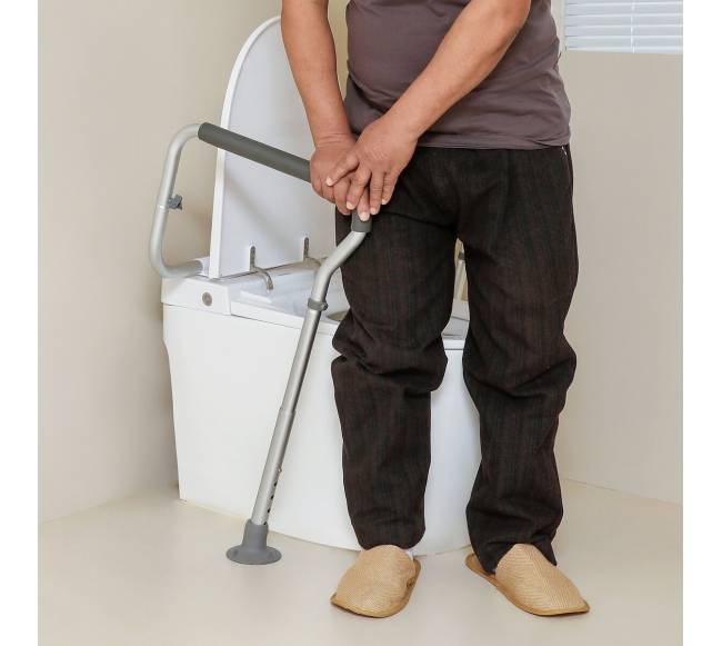 Reguliuojamas tualeto turėklas su paminkštintais atramomis7