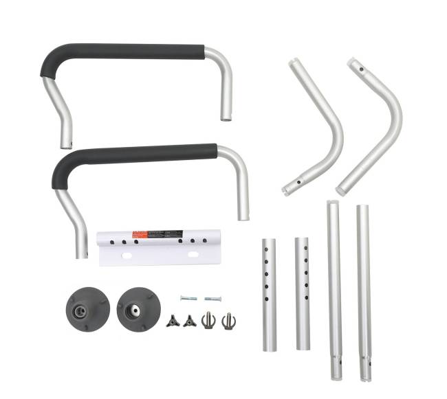 Reguliuojamas tualeto turėklas su paminkštintais atramomis9