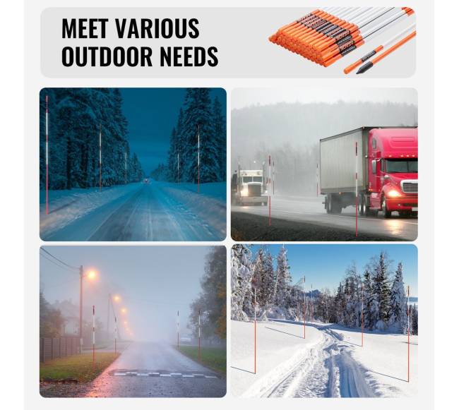 Privažiavimo stulpeliai, 100vnt, oranžiniai su atšvaitu5