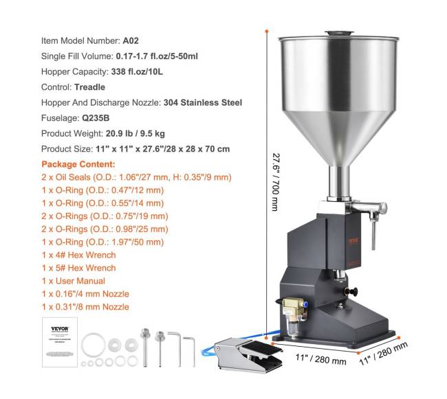 Pneumatinė pasta ir skysčių pildymo mašina10