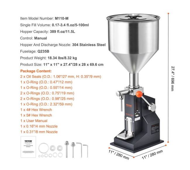 Rankinis skystų pasta užpildymo įrenginys10