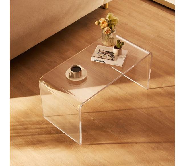 Skaidrus akrilinis kavos staliukas C formos7