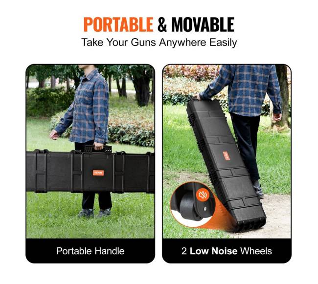 Šautuvo dėklas su ratukais, apsauga IP675