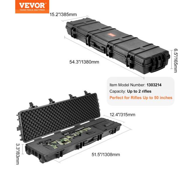 Šautuvo dėklas su ratukais, apsauga IP676