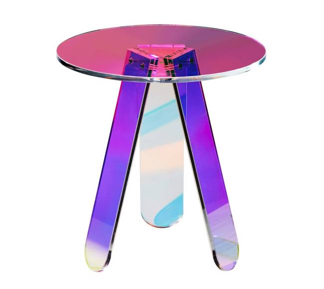 Apvalus vaivorykštės spalvos staliukas0