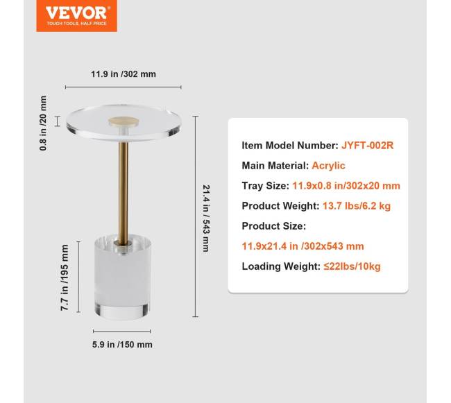 Skaidrus akrilinis staliukas su tvirtu pagrindu6