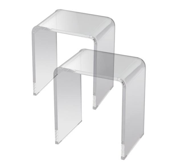Akrilo c formos šoninis staliukas, 2 vnt.0