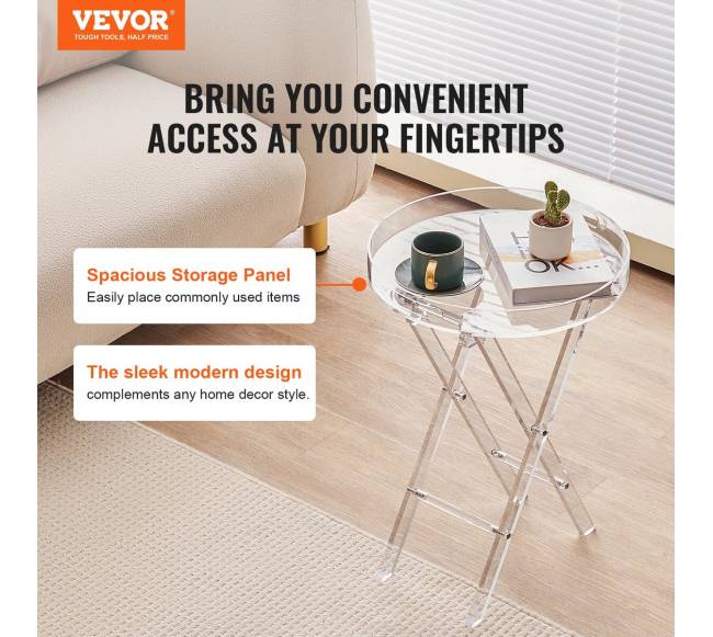 Akrilo sulankstomas padėklų staliukas1