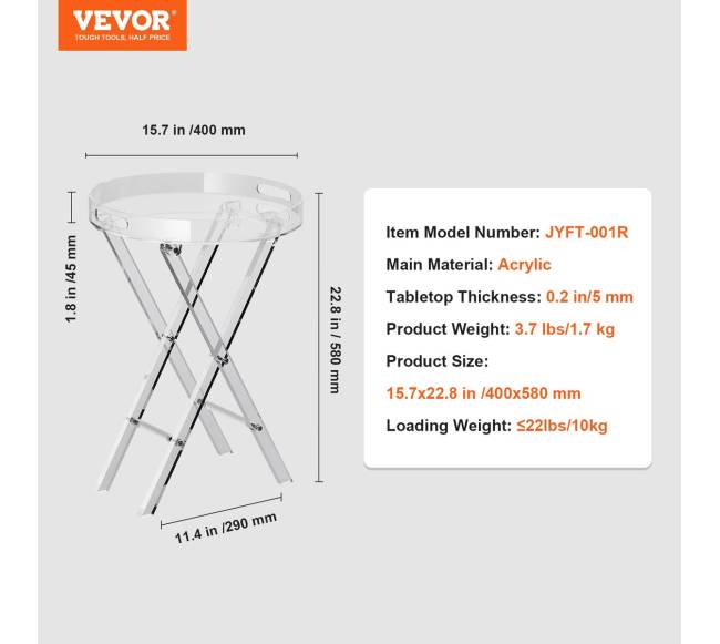 Akrilo sulankstomas padėklų staliukas6