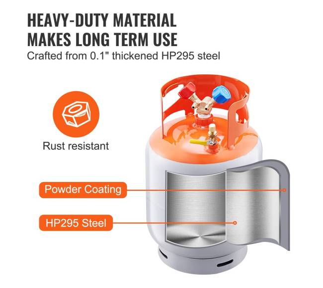 Šaldymo skysčio atgavimo 13,6 kg balionas 400 PSI Y vožtuvas4