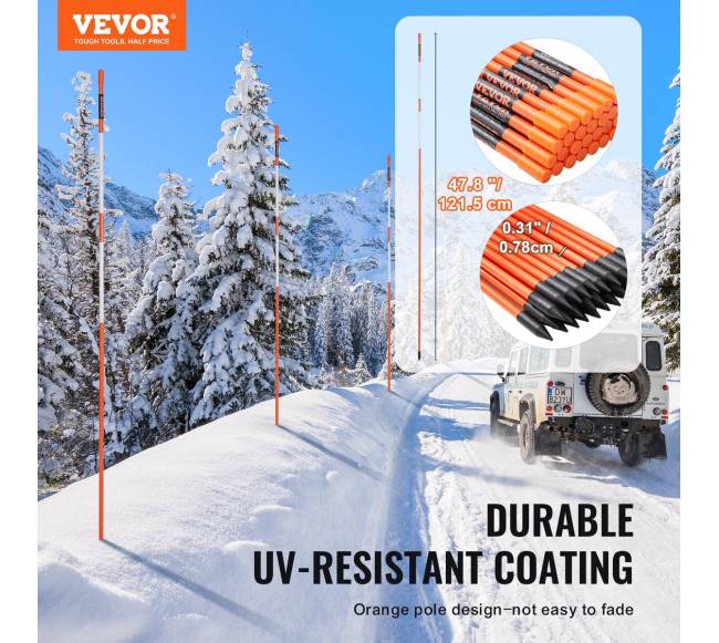 Įvažiavimo žymekliai 50 vnt 122 cm stiklo pluošto 1