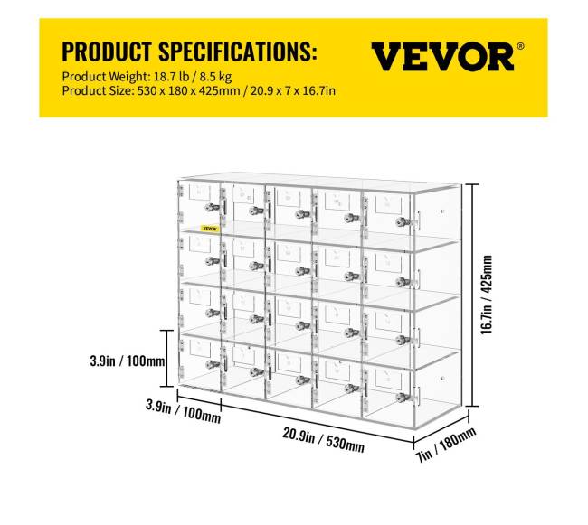Mobiliojo telefono laikymo spintelė su 20 skyrelių6