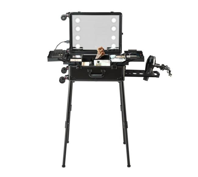 Kosmetikos lagaminas su veidrodžiu ir spintele9