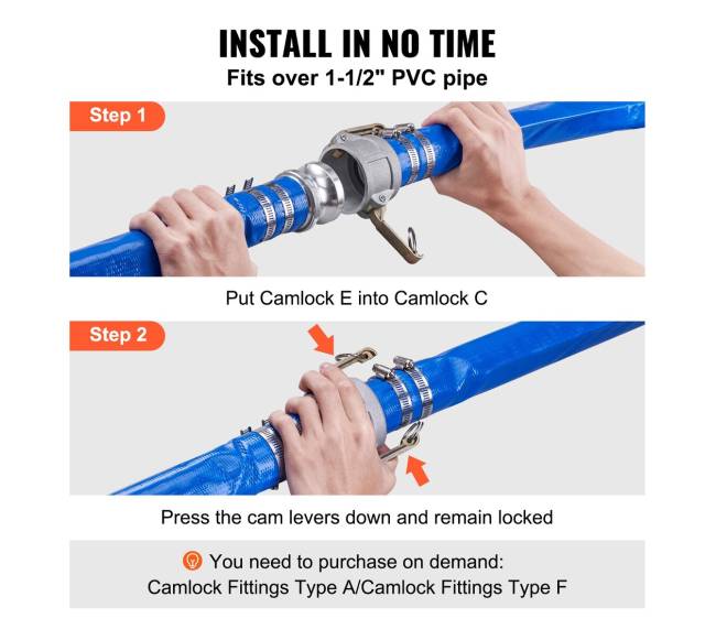 Baseino žarna 2 x 15 m su aliuminio jungtimis3