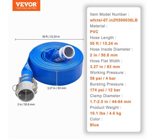 Baseino žarna 2 x 15 m su aliuminio jungtimis6