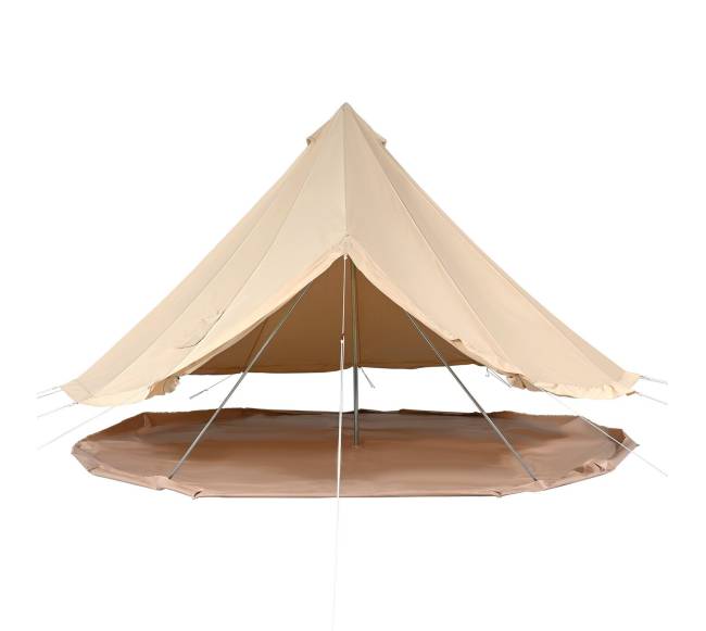 4 sezonų drobinė palapinė, 4 m skersmens, su krosnele9