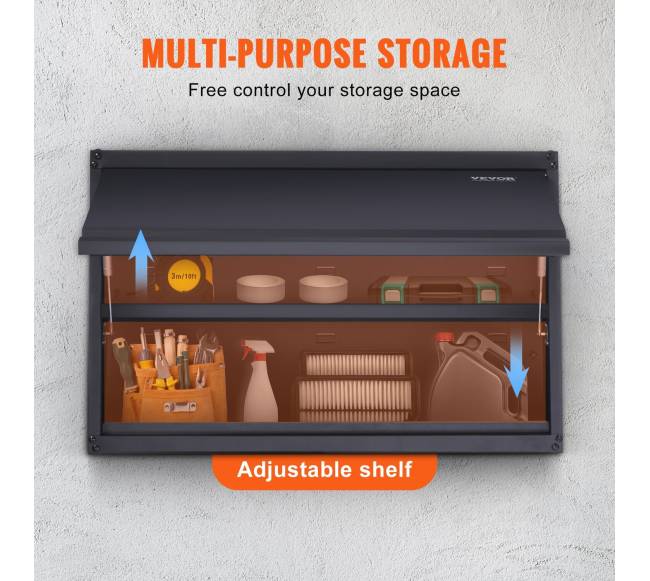 Metalinė sieninė spintelė su reguliuojama lentyna3