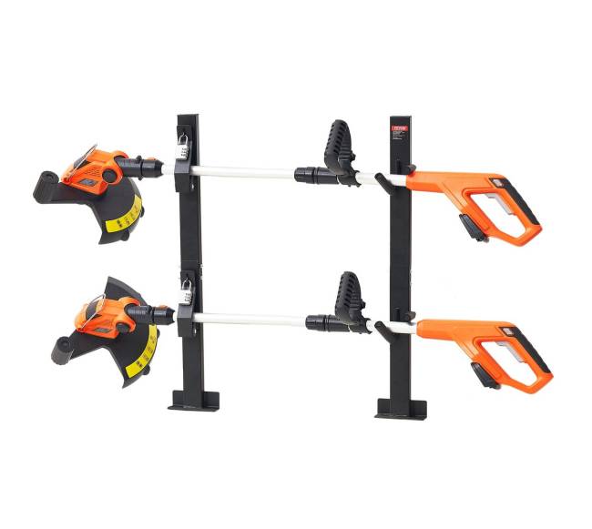 Dvitėsis žoliapjovės laikiklis su spyna0