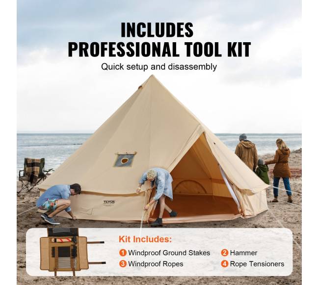 Drobinė kupolo palapinė 7 m, 12 žmonių talpa4