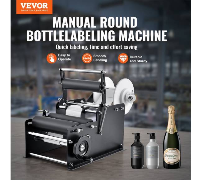 Rankinis apvalių butelių etiketavimo aparatas1