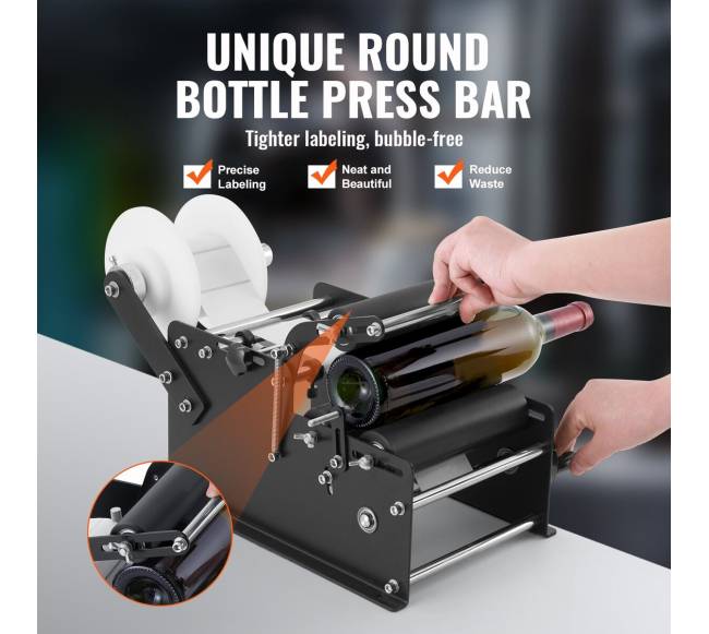 Rankinis apvalių butelių etiketavimo aparatas2