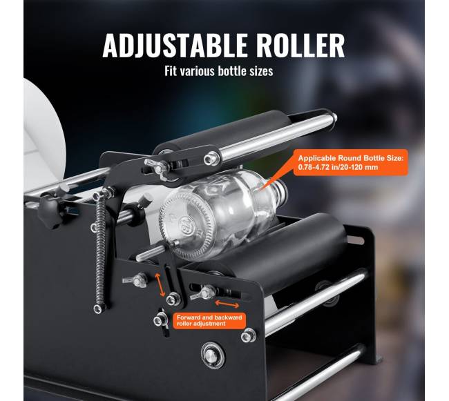 Rankinis apvalių butelių etiketavimo aparatas4