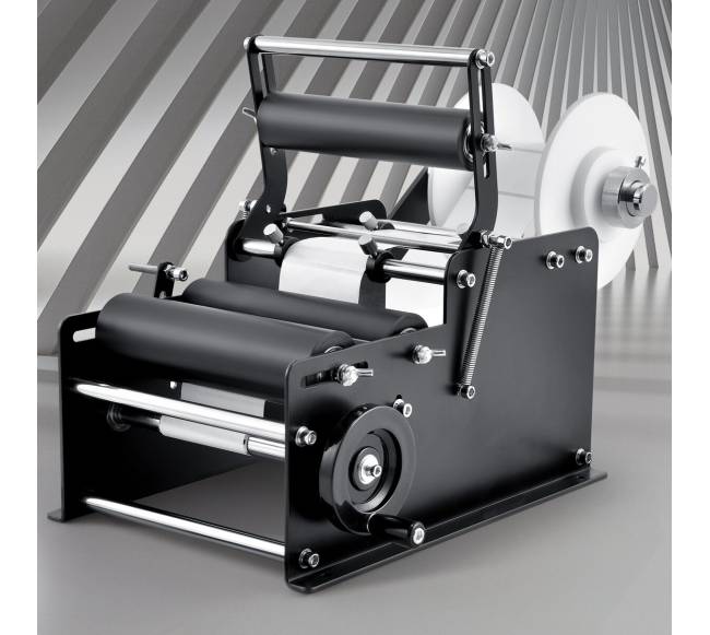 Rankinis apvalių butelių etiketavimo aparatas7