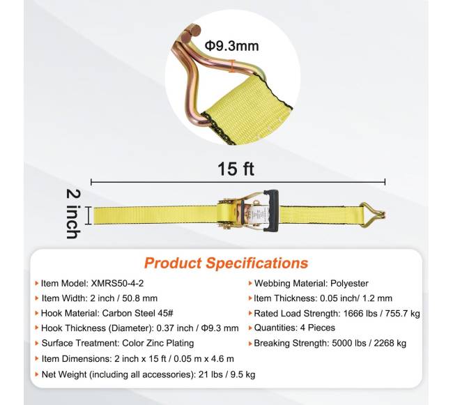 Fikstuotojo diržai su sagtimi, 4 vnt.6