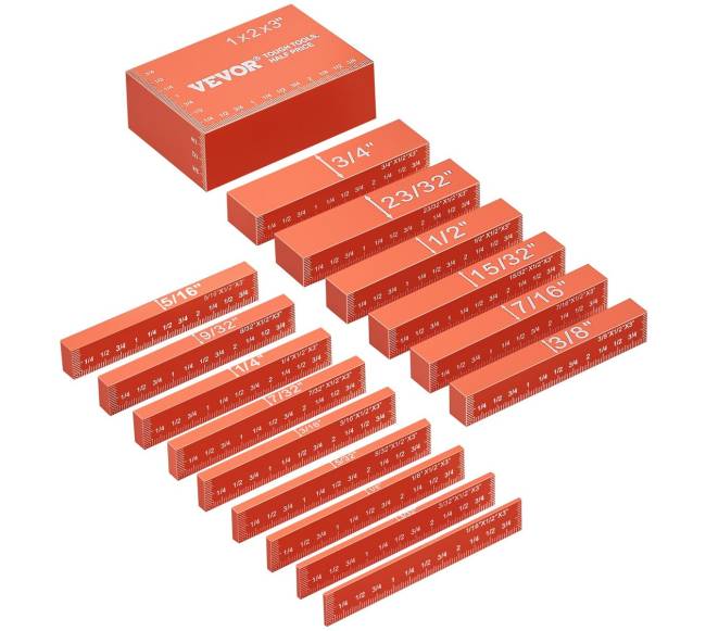 Medienos apdirbimo aukščio matuoklių rinkinys 16 vnt.0