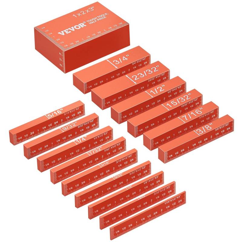 Medienos apdirbimo aukščio matuoklių rinkinys 16 vnt.0