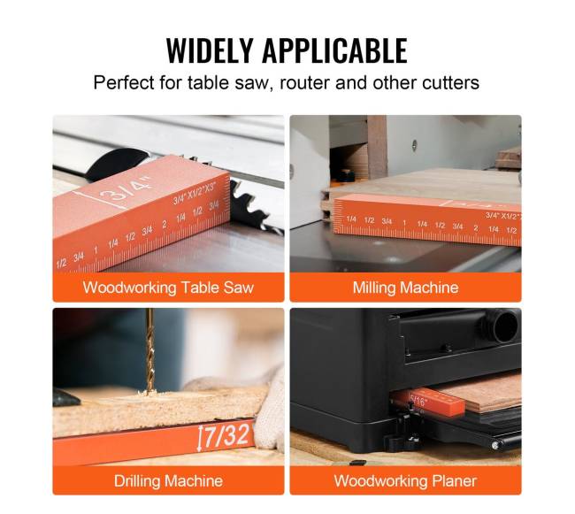 Medienos apdirbimo aukščio matuoklių rinkinys 16 vnt.5