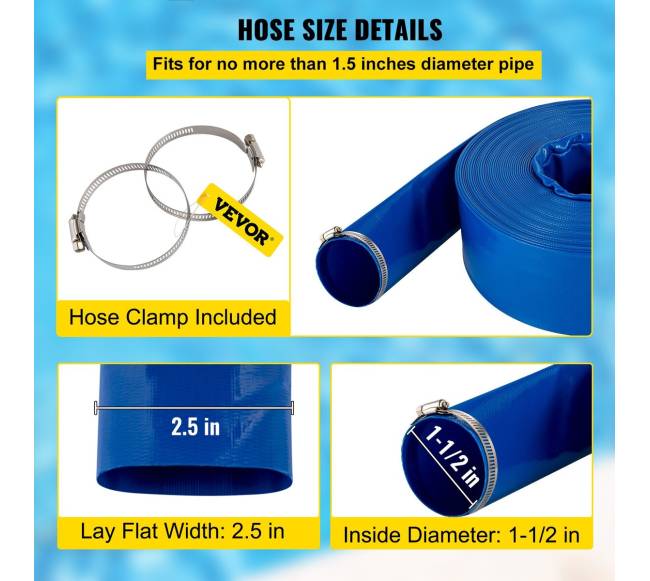 vandens drenažo žarna, 38 mm x 32 m3