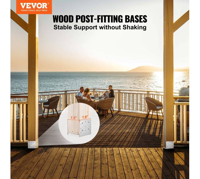 nerūdijančio plieno reguliuojama stulpo atrama 4 vnt.1