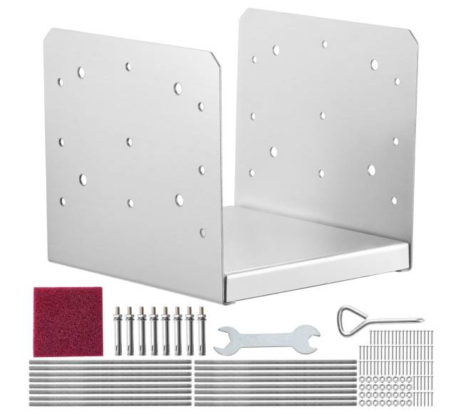 nerūdijančio plieno reguliuojama stulpo atrama 4 vnt.8