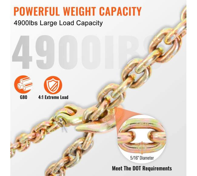 Štropo grandinė 4900 kg apkrovai, 8 mm x 6 m2