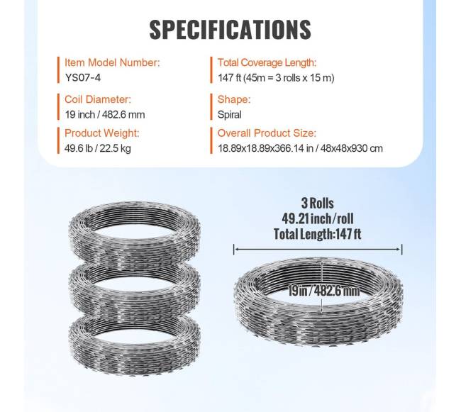 Skutimo viela, 45 m spygliuota siena6