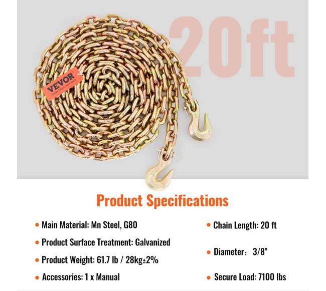 Transportavimo grandinė su segtukais, 28 kg6