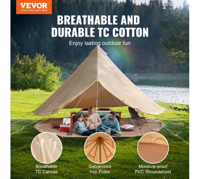 Palapinė iš brezentinio audinio, keturiems sezonams, 6 m1