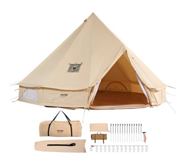 Palapinė iš brezentinio audinio, keturiems sezonams, 6 m8