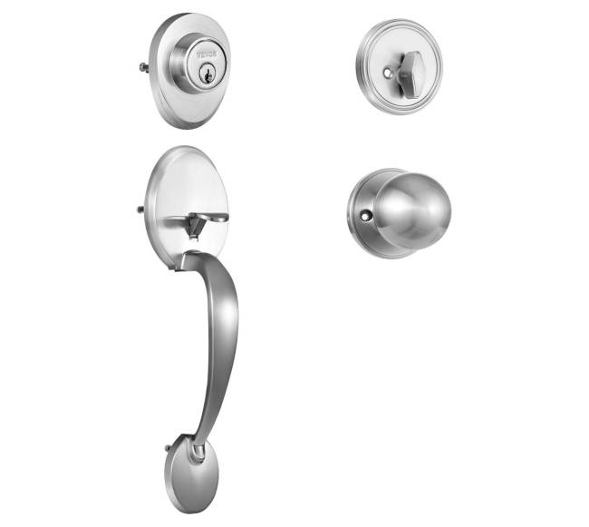 Įėjimo durų rankena su užraktu nikeliu8