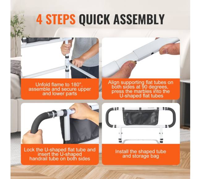 Lovos turėklai senjorams, sulankstomi 1804