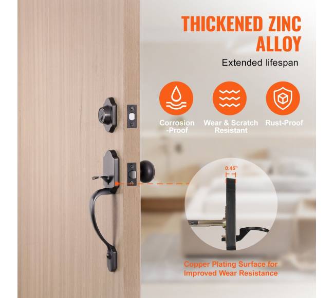 Priekinės durų rankenos ir skląsčio komplektas2