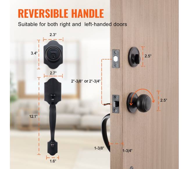 Priekinės durų rankenos ir skląsčio komplektas5