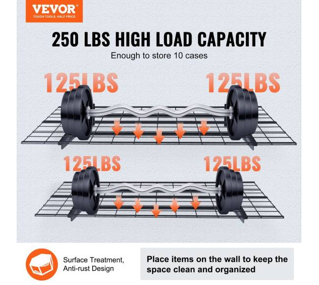 Sandėlio lentynos, 2 vnt., sieninės, 113 kg apkrova1